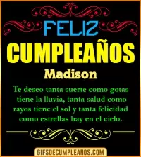 GIF Frases de Cumpleaños Madison